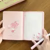 Caderno Colorido de Couro Macio Laser Kiitty para Estudantes, Caderno Fofo de Capa Dura com Páginas Coloridas, Diário Menina Hello Kitty