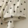 Camisa Artística de Algodón y Lino con Lunares para Mujer, Nuevo Estilo de Verano con Diseño de Botones Estilo Chino, Top Juvenil Transpirable Holgado Vintage para Mujer