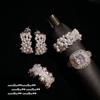 Anel de pedra preciosa italiana retrô curvada com estrela gípcia Vintage banhado a 18K Venus awn zircão gota esmalte anel