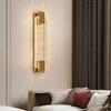 Lámpara de Pared de Cristal de Lujo Ligero Posmoderna Pared de Fondo de Sala de Estar Pasillo de Entrada Escaleras Lámpara Decorativa Lámpara de Mesita de Noche Sencilla para Dormitorio