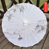 Sombrilla de Papel de Aceite Cheongsam Performance Atrezo Dinastía Han Pasarela Hombres y Mujeres Protección Solar Exterior Nuevo Estilo Chinoiserie Mangostán Tinta Elegante