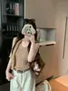 Camisa de punto de manga media para mujer, nuevo top vintage ajustado de principios de otoño con bufanda, directo de fábrica, diseño ondulado