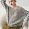 Cárdigan de punto de cachemira, cárdigan ligero de cachemira para mujer, transparente y delicado, con un lujoso tacto de terciopelo de seda, corte oversize y relajado