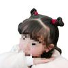 Gomas para el pelo de dibujos animados con flocado para bebés, Sujetadores de coleta de invierno, Accesorios de pelo de moda para niñas con artesanía de flocado