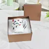 Taza de Porcelana Fina de Lujo Ligero Transfronteriza, Ramas Coloridas Enroscadas, Flores de Pavo Real, Borde Dorado en la Boca, Taza para Casa Nueva, Cumpleaños, Recuerdo de Negocio