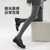 Medias de lunares grises para mujer, leggings Y2K de otoño e invierno, mallas de compresión adelgazantes para usar sobre la ropa, sin que se bajen