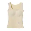 Chaleco Cálido de Color Sólido con Corbata Ondulada y Almohadilla en el Pecho para Estudiantes Adolescentes 8001 Invierno Transpirable a Prueba de Frío Camisola de Espalda Bonita para Mujeres