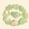 Cristal Natural Fluorita Verde Ornamentos de Amor Cristal de Fluorita Pedra Original Esculturas em Forma de Coração Acessórios de Colar Pingente Atacado