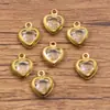 1 8 cores 8X10mm aço inoxidável acessórios de joias dourado amor cristal pingente amuleto mão colar acessórios