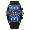Nuevo Reloj Azul con Cristales para Luz Azul Forma de Barril Esfera Grande para Hombre Reloj de Cuarzo Moderno Fabricante de Relojes para Hombre Venta al por Mayor