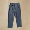 Pantalones de lino de alta gama estilo "old money", pantalones rectos holgados de algodón y lino, pantalones ligeros de verano, pantalones casuales para hombre