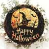 Letrero de Madera con Forma de Sombrero de Bruja de Halloween Transfronterizo Colgante para Puerta de Fiesta en Casa Fantasma Creativo Calabaza Murciélago