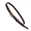 Cinturón de Cuero Genuino Decorativo con Hebilla de Broche, Versátil, Estilo Ins, para Vestidos y Jeans, Modelo Nuevo, En Stock de Fábrica