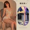 Hemei Lingerie Sexy Puro Desejo Body de Renda Sexy com Abertura no Gancho Tentação Sem Tirar Uniforme Pijama para Mulheres