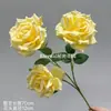 Flor artificial con 3 rosas de diamante y hojas, corazón de espuma, rosa de coleccionista, rosa de seda en plena floración para fotografía