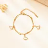 Pulsera de Mariposa de Doble Capa Estilo Europeo y Americano Chapada al Vacío en Oro de 18 Quilates Joyería de Acero Inoxidable de Alta Gama
