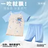 Pijama de Menino Verão Fino Manga Curta Meninas Crianças Meninos Verão 2024 Novo Adolescente Conjunto de Roupas para Casa