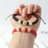 Pulseira Trançada Pedra Luminosa Doze Signos do Zodíaco Fio Vermelho Fio Preto Contas Luminosas Pulseira de Casal Estudante Feminina Atacado