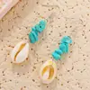 Pendientes de Concha Europeos y Americanos Transfronterizos Estilo Bohemio Estilo Océano Estilo Vacaciones en la Playa Pendientes Colgantes con Cuentas de Concha