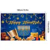 Amazon Transfronteiriço Hanukkah Judaico Castiçal Banner Decorativo Tecido de Fundo Fotografia Suprimentos de Festa Tecido de Fundo