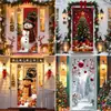 Cortina de puerta de Navidad, tela de fondo de puerta de poliéster, decoración de puerta para fiestas festivas, venta al por mayor transfronteriza, admite diseños personalizados basados en imágenes proporcionadas