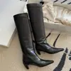 Botas altas largas ajustadas de moda, botines, botas de moda, botines de tobillo de nicho de moda, botas largas de invierno de tacón de gato de tubo alto 2026 para mujer