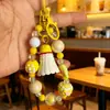 Llavero Colgante Ins Dulce y Fresco Coreano Lazo Corazón de Melocotón Estrella de Cinco Puntas Llavero Chica Rosa Colgante para Bolso de Teléfono Móvil