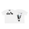 Vlone Niebla Marca de Moda Logo Grande Letra V Flor de Cerezo Manga Corta Bordado Boceto Estampado de Labios Estampado Graffiti Camiseta