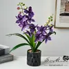 Flores Artificiais com 10 Flores e 6 Frutas, Planta em Vaso Orquídea Phalaenopsis, Flor Artificial Criativa, Bonsai de Flor Artificial Fashionável, Ornamento para Decoração de Casa