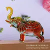 Figura de elefante de cerámica vidriada de colores con trompa larga, adecuada para decoración de sala de estar, regalos para niños y artesanías de cristal transfronterizas