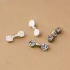 S925 plata pura maciza vintage moneda viga de equilibrio colgante separador cuenta pieza separador irregular pulsera de cuerda trenzada DIY accesorios