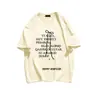 Camiseta de Manga Corta de Algodón Puro con Estampado de Letra de Lazo Estilo Ballet Americano Verano Moderna Versátil para Hombres y Mujeres