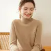 Suéter de Cachemira de Punto Grueso de Doble Hilo de Siete Pines con Cuello Alto para Mujer, Jersey Holgado de Manga Larga, Nuevo Suéter de Punto para Base de Otoño e Invierno para Mujer