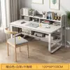 Escritorio para el hogar con estantería integrada, escritorio para computadora, escritorio para juegos, escritorio para escribir para niñas, escritorio simple, juego de escritorio y silla para estudiar