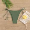 2026 Nuevo Traje de Baño Sexy de Color Sólido Europeo y Americano Transfronterizo Bikini para Mujer Playa Aguas Termales Triángulo con Lazo Bragas de Baño Venta al por Mayor