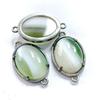 Colgante doble agujero ovalado de amatista incrustada nuevo transfronterizo 13*18mm superficie de huevo hecho a mano DIY accesorios de joyería de mano
