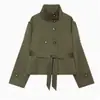 Ropa Europea y Americana Transfronteriza para Mujer AliExpress Venta Caliente Moda Casual Gabardina Impermeable con Cinturón de Doble Botonadura Abrigo