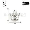 Flor de aleación de titanio F136 incrustada con circonita cúbica 5A, ultrabrillante, piercing de labio G23 con rosca interna personalizado, joyería para piercing de cartílago de oreja
