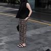 397220 Big Aimei Yiyuan 2025 Verano Nuevo Estilo Coreano Sin Mangas Plisado Holgado Top Estampado Pantalón Recto Moderno