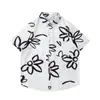 Camisa Estampada de Manga Corta a la Moda para Hombres y Mujeres, Diseño Sencillo de Verano Holgado de Nicho, Camisa tipo Cárdigan con Caída, Cuello Solapa