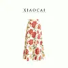 Saia Longa de Chiffon Estilo Sereia Feminina Verão Nova Cintura Alta Emagrecedora Cintura Elástica Floral Midi Fresca Respirável