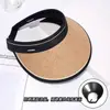 Chapéu de sol de palha feminino de verão proteção UV chapéu de aba larga dobrável para passeios ao ar livre topo vazio atacado