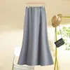 Saia de Cetim Acetinado para Mulheres, Novo Estilo de Verão, Saia de Cintura Alta Evasê Cauda de Peixe, Comprimento Médio, Emagrecimento para Figuras Baixas