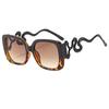 Nuevas gafas de sol de metal con montura grande, de moda europea y americana, con diseño de serpiente personalizado y protección solar para exteriores y fiestas.