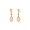 Pendientes Yuebao de plata de ley S925 con jaspe hetiano chapado en oro y mariposas retro, estilo nacional, huecos.