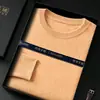 Suéter Masculino de Cashmere 2026 Gola Redonda Outono/Inverno Novo Estilo Cor Sólida Malha Amiga da Pele Para Jovens e Meia-Idade Camada Base Suéter Fino
