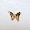 Colgante de Mariposa con Incrustaciones de Zirconia Dorada Recubierta de Cobre 18k Accesorios para Joyería DIY Pulsera Collar Material Hecho a Mano Doble Colgante Oblicuo Tamaño Pequeño