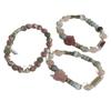 Pulseira de Pedra Shoushan Colorida em Formato de Coração para Meninas de Verão para Mulheres, Pulseira Doce de Alto Padrão, Versátil, Cor Macaron