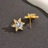 Venta al por mayor transfronteriza Elegantes y exquisitos Pendientes de alta gama Geométricos Estrella brillante con incrustaciones de diamante Pendientes grandes multicolores para mujer