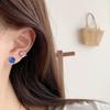 Pendientes Cuadrados de Vidrio de Colores para Mujer con Agujas de Plata, Diseño de Lujo Ligero de Nicho, Pendientes Huazi Geométricos de Personalidad Dopamina